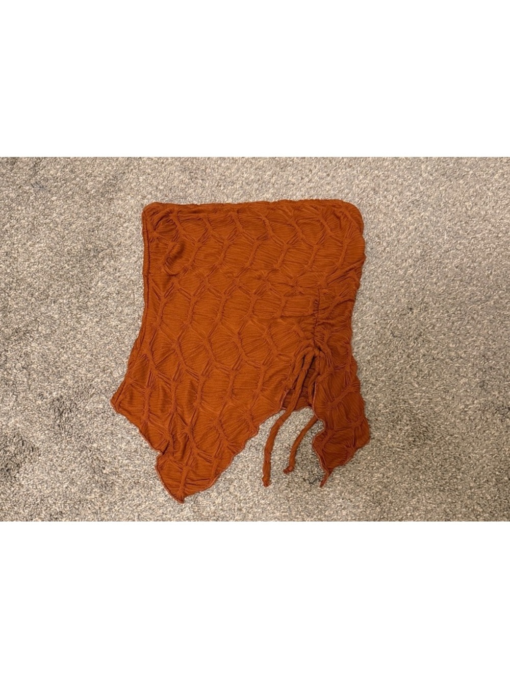 See You Monday Rust Ruched Strapless Corset Top Women’s Medium